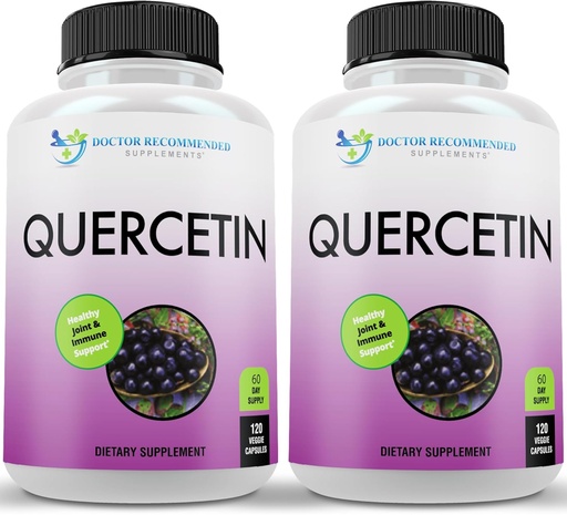 [BRSWYBAPCAPRA334] DOCTOR SUOSITETUT LIITTEET Quercetin 1000 mg per serving - vitamiinilisä, (Vegan non-GMO) (120 kasviskapselia, pakkaus 2)