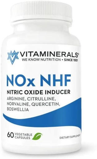 [BRSWGGD2B4JQOGTA] Vitaminerals 122 NOx NHF L-arginine, L-citrulline, L norvaline Plus B6, Quercetin, White Willow, Boswellia & Enzymes | 60 Veggie caps | 30 Servings