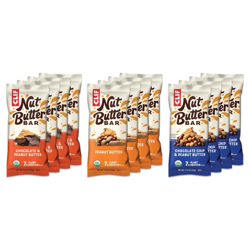 [BRSRAHA5DEMRYA32] Clif Nut Butter Bar - Variety Pack - Peanut Butter Filled Energy Bars - Non-GMO - USDA Organic - Plant-Based - Low Glycemic - 1.76 oz. (12 Count)