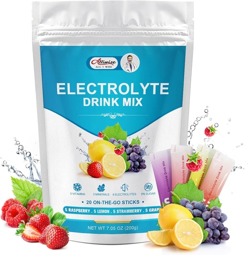 [BRSRAEIKAAMGMDTV] Hydrate Electrolytes Powder Packets,Zero Sugar Electrolytes,Electrolyte Drink Mix 20 Pack