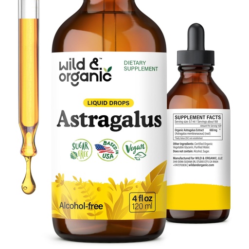 [BRSROY34DIFQECLA] Wild & Organic Astragalus Root Extract Drops - Immune Support - Liquid Astragalus Supplement - Add to Tea & Mix with Powder - Membranaceus Herb - Vegan, Sugar & Alcohol-Free Tincture - 4 fl oz