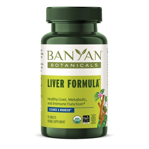 [BRSWIYQGBR4A42L4] Banyan Botanicals Organic Liver Formula – Detox & Gallbladder Support – Cooling Bitter Herbs for Bile Production & Systemic Cleansing – with Guduchi & Punarnava – 90 Tablets – USDA Organic