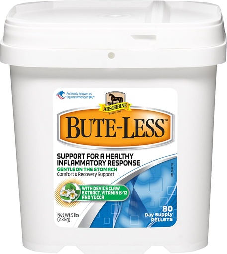 [BRSWIGYHAAPBCYL6] Absorbine Bute-Less 안락 & 회복 보충교재 펠릿, 건강한 염증 응답, 5 lb/80 일 공급