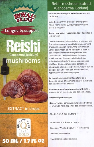 [BRSROAICCAFGGDQY] Reishi Mushroom Supplement/Our Reishi Mushroom Extract Promotes Longevity/Reishi Mushroom Tincture - 50ml / 1.7 Fl Oz