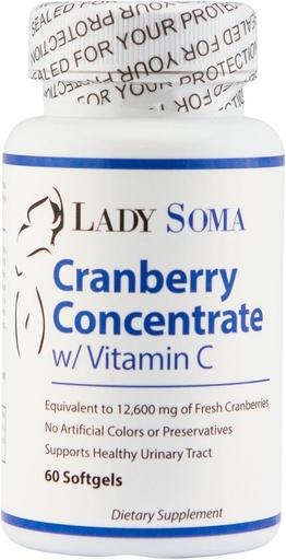 [BRSWKEARBR6GY2D2] Lady Soma Cranberry UTI Defense with Vitamin C – 60 Softgels