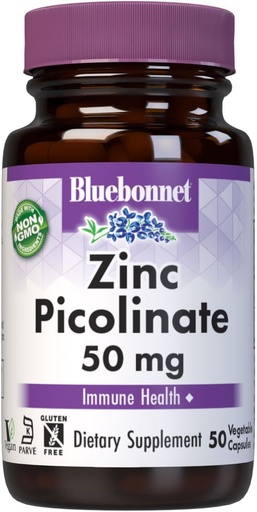 [BRSWIYQZBQPB2CA5] Bluebonnet Nutrition Cink Pikolinat, Hormonal & Imune, Prostata Zdravje, Koža, Vegan, Non GSO, Gluten, Soy & Milk Free, Kosher, White, 50 Count