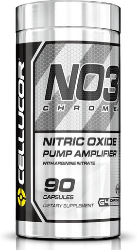 [BRSWIEIYPN6W2HA7] Sel NO3 Chrome Nitric Oxide Suplemen dengan Arginine Nitrate untuk Pulse Pompa & Darah Flow, 90 Kapsul, G4