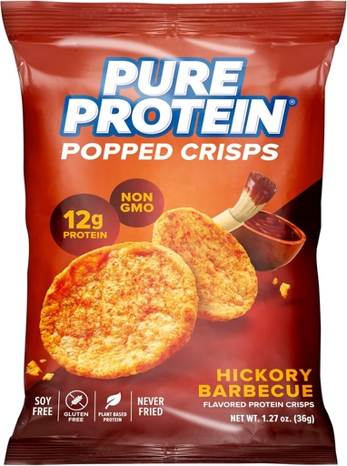 [BRSRMBL5CIDQ2FI3] Pur Protein Crisps, Hickory Barbecue, High Protein Snck, 12G Protein, 1,27oz.
