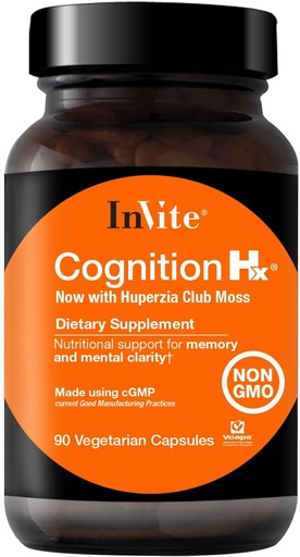 [BRSWI2QLAIMBE2LM] Invite Health Cognition Hx® - Поддерживает функции мозга, такие как умственная энергия, тревога, память, фокус - с фосфатидилсерином, ALCAR + NADH, Гинкго Билоба, Хуперция Серрата - 90 капсул