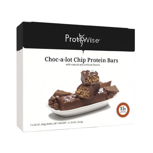 [BRSW2FQHDMBWC23G] ProtiWise – Choc-A-Lot-Chip High Protein 15g Bar | 7/Box | Weight Loss, Diet, Keto Friendly, Hunger Control, Meal Replacement | Gluten Free, Low Fat, Low Sugar