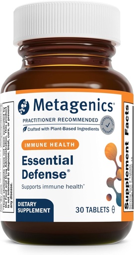 [BRSWIYYMAAJRSGQZ] Metagenics Essential Defense - Immune Support* - 전통 중국 재료 - Licorice 뿌리 추출물, Ginger & Isatis와 보충 - Non-GMO, 글루텐 프리 & 채식 - 30 정제