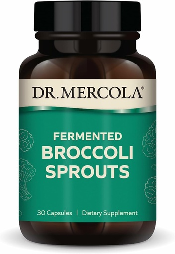 [BRSWGYIYO4IBOHYV] Dr. Mercola Organic Fermented Broccoli Sprouts - Fornece Super Antioxidantes - Suporta processos de desintoxicação - Brócolis Orgânicos - Não-GMO, Sem Glúten e Sem Soja - 30 Cápsulas (30 Servões)