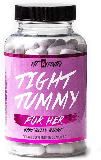 [BRSWECAQCMMAYDLD] Fit Affinity Tight Tummy Bloating Relief for Women with Probiotics for Digestive Health Support - Dietary Supplement (90 Capsules)