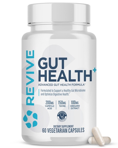 [BRSROGQPCV6WOETU] Revive MD Gut Health Supplements for Men & Women - Daily Gut Repair & Digestive Health Support Formula with Thyme, Oregano & Milk Thistle - Vegan-Friendly, Gluten-Free (60 Capsules, 30 Servings)
