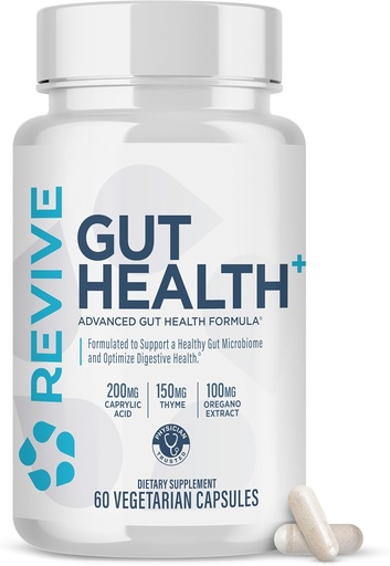 [BRSROGQPCV6WOETU] Revive MD Gut Health Supplements for Men & Women - Daily Gut Repair & Digestive Health Support Formula with Thyme, Oregano & Milk Thistle - Vegan-Friendly, Gluten-Free - 60 Vegetarian Capsules