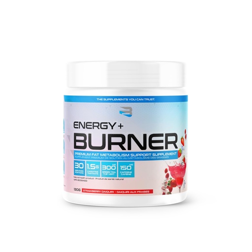 [BRSWGFAYOQDQGFD2] BELIEVE Energy + Burner, Strawberry Daquiri, 30 Serving Supplements, 130 g