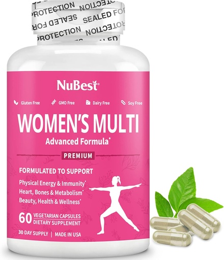 [BRSRMZ37CUFBUDL2] Multivitamine pentru femei cu 39 de nutrienti cheie, vitamine esentiale, minerale, buruieni de capra excitat, Maca, Yam salbatic, Clover rosu, Cranberry, Arginina, Suplimentul plantei 
