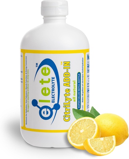 [BRSWGCD4BMFGYHQ2] elete CitriLyte Electrolyte Add-in Hydration Drops | Sodium Magnesium Potassium Trace Minerals | Slight Lemon Flavor | Muscle Cramp Relief | Transform Any Drink into a Sports Drink, 18.6oz Refill Size