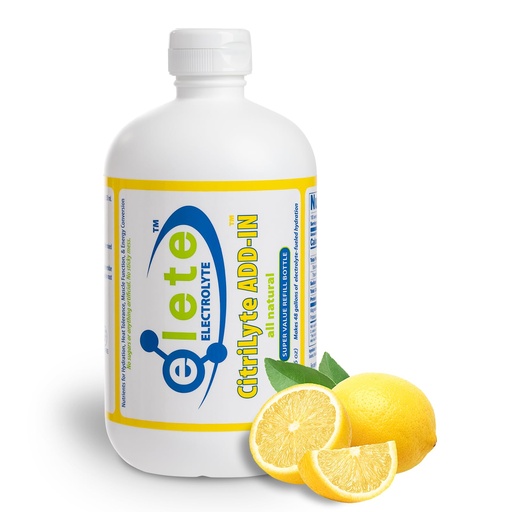 [BRSWGCD4BMFGYHQ2] elete CitriLyte Electrolyte Add-in Hydration Drops | Sodium Magnesium Potassium Trace Minerals | Slight Lemon Flavor | Muscle Cramp Relief | Transform Any Drink into a Sports Drink, 18.6oz Refill Size