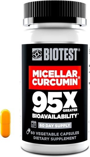 [BRSWYBIKCQBAECD3] Biotest Micellar Curcumin - 95x Absorptie - UCLA Uitgevonden & Gepatenteerd - 60 capsules