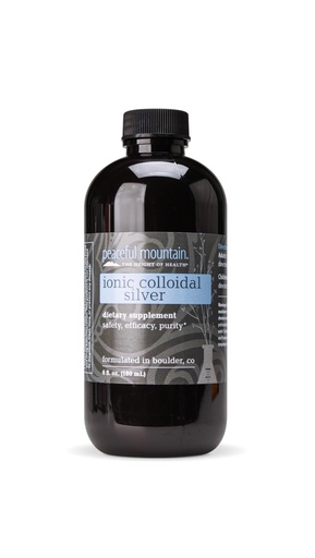 [BRSWIY33OUCBMA36] Peaceful Mountain Ionic Colloidal Silver - Natural Silver Supplement for Immune System Support - 6oz