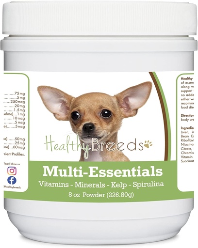 [BRSW2EANAUCBMG35] Healthy Breeds Chihuahua Multi-Essentials Powder for Dogs - an Ideal Supplement of Vitamins, Minerals & Antioxidants for Your Dog - 8 oz