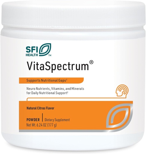 [BRSWIZD3AYBGGYD2] Klaire Labs SFI Health VitaSpectrum Powder for Kids - Daily Children's Multivitamin/Mineral with 23 Essential Nutrients - Citrus Flavor - No Copper, Iron, Gluten or Casein (30 Servings, 171 Grams)