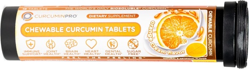 [BRSRO2QLBMMWYE34] curcuminpro Chewable Tablets | BioSoluble Organic Turmeric Curcumin | Sugar-Free | Movement Support | 18 Count | Orange Cream Flavor