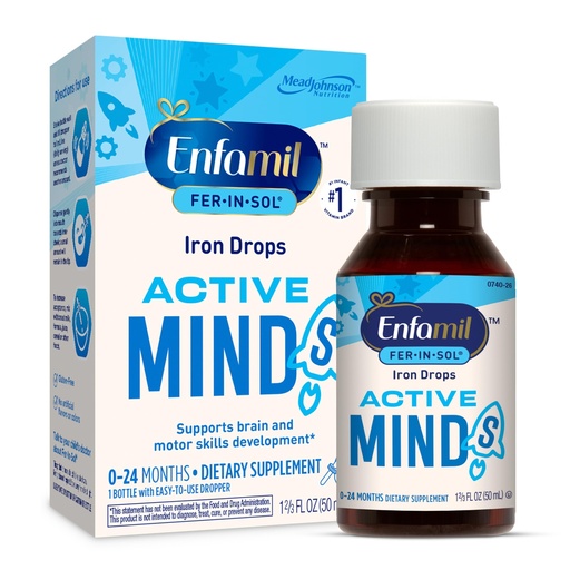 [BRSWIYQ2OEAGG3DG] Enfamil Fer-In-Sol Iron Supplement Drops for Infants, 50 mL dropper bottle (Packaging May Vary)