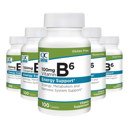 [BRSRMGT7AEBR4CTO] Quality Choice Vitamin B6 100 mg Tablets (Pack of 5)