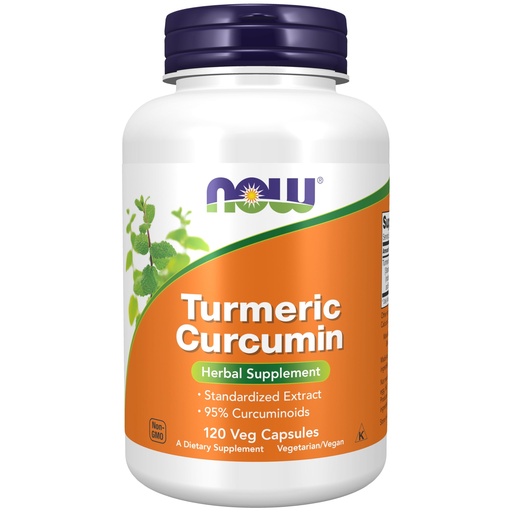 [BRSWIYQYCACRYEDY] NOW Foods Supplements, Turmeric Curcumin, Derived from Turmeric Root Extract, Herbal Supplement, 120 Veg Capsules