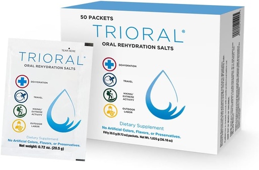 [BRSRMAA5PIOQMH3Z] TRIORAL Rehidrasiya Electrolyte Toz - Oral Rehidrasiya Salts - Workouts, avadanlıq və General Hydration - 50 İçki Mix Packets