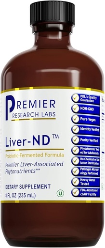 [BRSWYAIDCUMGKG35] Premier Research Labs Liver-ND - Liver Clearse, Milk Thistle Extra, Milk Aquesttle Liquid Cau, Tincture suplementari amb Probiòtics, amb antixids, Turmeric, 8 Ompador d'Oz