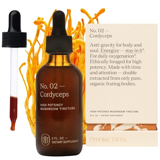 [BRSWYYITOQMAMELX] Cordyceps Mushroom Extract - Double Extracted Fruitbody Mushroom Tincture | Natural Support for Stamina, Endurance, Oxygen Uptake, Cardiac Function, Respiratory Health (60 Servings)
