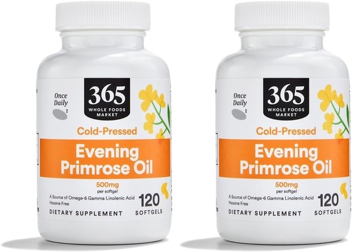[BRSRAYYOBMPQ4FL7] Marché des aliments entiers, huile de Primrose du soir 500Mg, 120 Softgels (paquet de 2)
