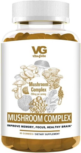 [BRSW2A35B54GE3DL] VITA GLOBE Mushroom Complex Gummies  по 250mg с Reishi, Lion