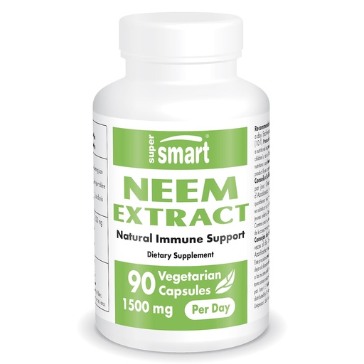 [BRSWIHQBDENRMEDK] Supersmart - Neem Extract 1500mg per Day - Azadirachta Indica Leaf Oil Extract - Neem Supplement | Non-GMO & Gluten Free - 90 Vegetarian Capsules