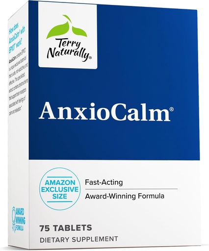 [BRSROAAKCEIRUFLH] Terry Φυσικά AnxioCalm - 75 δισκία - Γρήγορη δράση, μη υπνηλία, μη-πρόσθετη Φόρμουλα - Ασφαλής για Ενήλικες & Παιδιά 4+ Χρόνια - Μη ΓΤΟ - 37 Υπηρεσίες