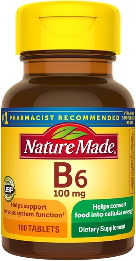 [BRSWKGYIBIFBW2I7] Nature Made Vitamin B-6 100 mg Tablets 100 ea (Pack of 4)