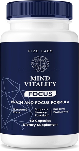 [BRSROHTQCN7BEAIU] rize labs Mind Vitality Focus Brain Supplement to Boost Focus and Concentration & Avoid Mid-Afternoon Fatigue (60 Capsules)