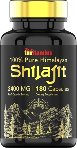 [BRSROHD3C54B4YDU] tnvitamins Shilajit Capsules 2400 MG - 180 Capsules | 100% Pure Himalayan Shilajit Capsules for Men & Women | Shilajit Resin Supplement | Three Month Supply! | Non-GMO, Gluten-Free