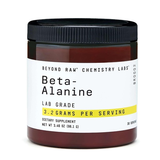[BRSWKHD6BEFWGDA6] BEYOND RAW Chemistry Labs Beta-Alanine Powder, Increases Workout Performance and Decreases Muscle Soreness, 30 Servings