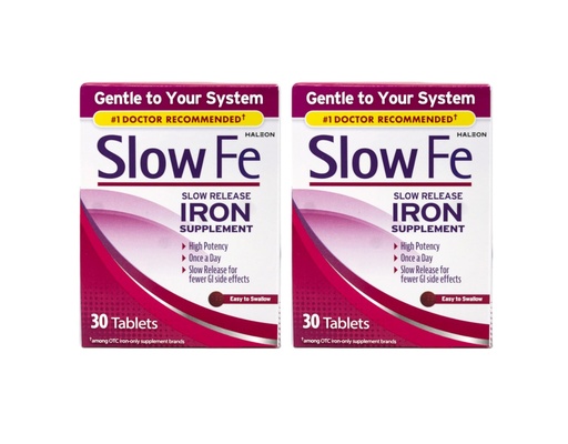 [BRSWKYYIO4DQEHQZ] Slow Fe Slow Release Iron Supplement, 30 Tablets (Pack of 2)