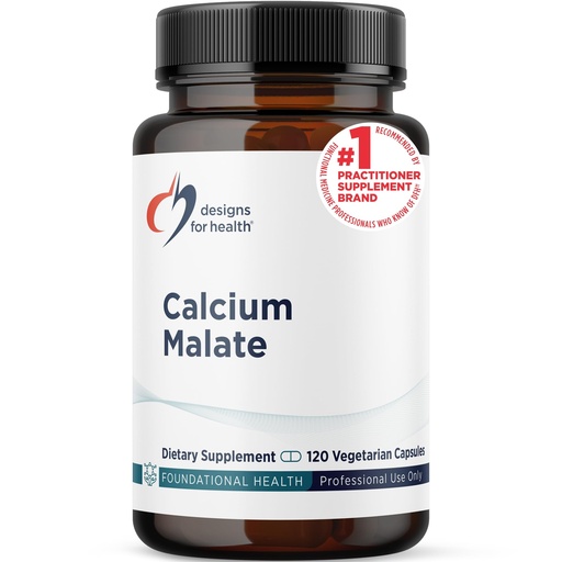 [BRSWIYQPAQIRQFDE] Designs for Health Calcium Malate - 500mg Calcium Malate Chelate + Vitamin D (D3) Bone Support Supplement for Women + Men - Non-GMO (120 Capsules)