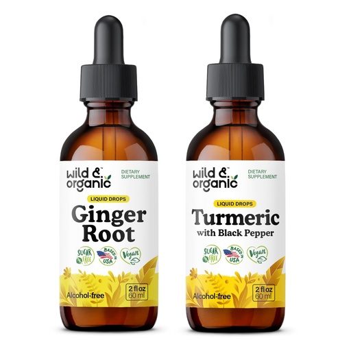 [BRSRAGA3DIPBQHI2] Ginger Root Tincture 2 fl oz & Turmeric Tincture 2 fl oz