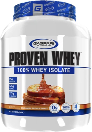 [BRSWYYA7BBYRADIU] Gaspari Nutrition Proven Whey, 100% Hydrolyzed Whey Isolate, High Protein, Lactose Free, Low Carbohydrate and Low Sugar (4 lb, Cinnamon French Toast)