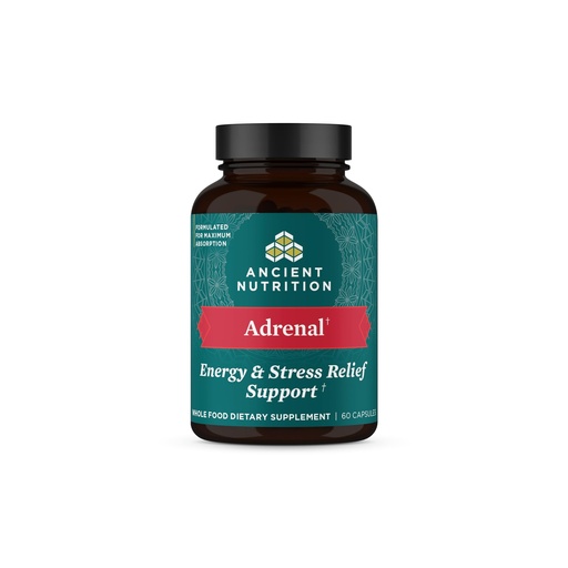 [BRSWYAD7A4CAEELF] Ancient Nutrition Adrenal Support with Ashwagandha Supplement, Helps Reduce Stress & Fatigue, Paleo and Keto Friendly, Gluten Free, 1300mg, 60 Capsules