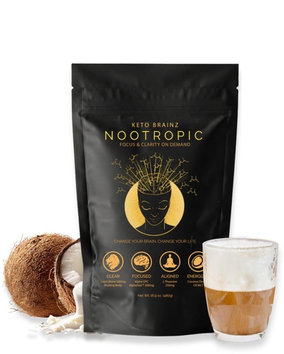 [BRSWGBAFCQBGAHT7] Keto Brainz C8MCT Based Nootropic - with 500mg Lion's Mane Mushroom, AlphaGPC & L-Theanine This is The Ultimate Easy to use nootropic Stack & Makes Delicious Mushroom Coffee! 16oz. 30 Servings