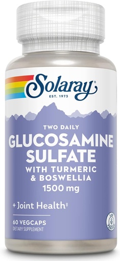 [BRSWIYTYO4HRGFIV] SOLARAY Glucosamine Sulfate 1500mg, Healthy Joint Support Supplement, Powerful Connective Tissue and Joint Health Formula with Turmeric & Boswellia, 60-Day Money Back Guarantee, 30 Serv, 60 VegCaps