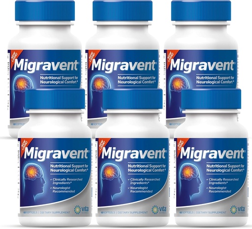 [BRSROCY7OYPGEDTD] Vita Sciences Migravent Migraine Relief Supplement w/Vitamine B2, Riboflavine, Magnesium, Coenzyme CoQ10, PA-Free Butterbur, Bioperine, Premium Kruidenextracten (60 tellingen)
